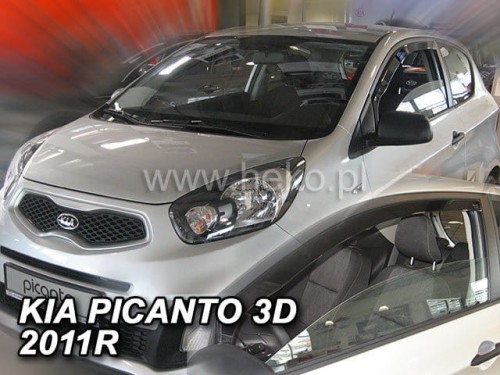 thumbnail interactive-video image 1 of Heko Wind Deflectors For KIA Picanto III (2017+) 5-Door – 4 Piece Kit – Black Tinted – Made In Poland 1 of 4