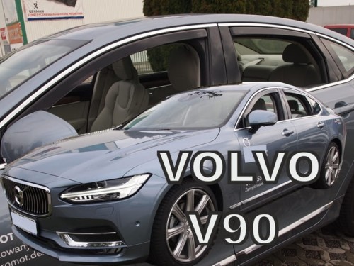 HEKO Tinted Wind Deflectors For Volvo V90 2016-Up - 4PC In-Channel Set, Matte Black